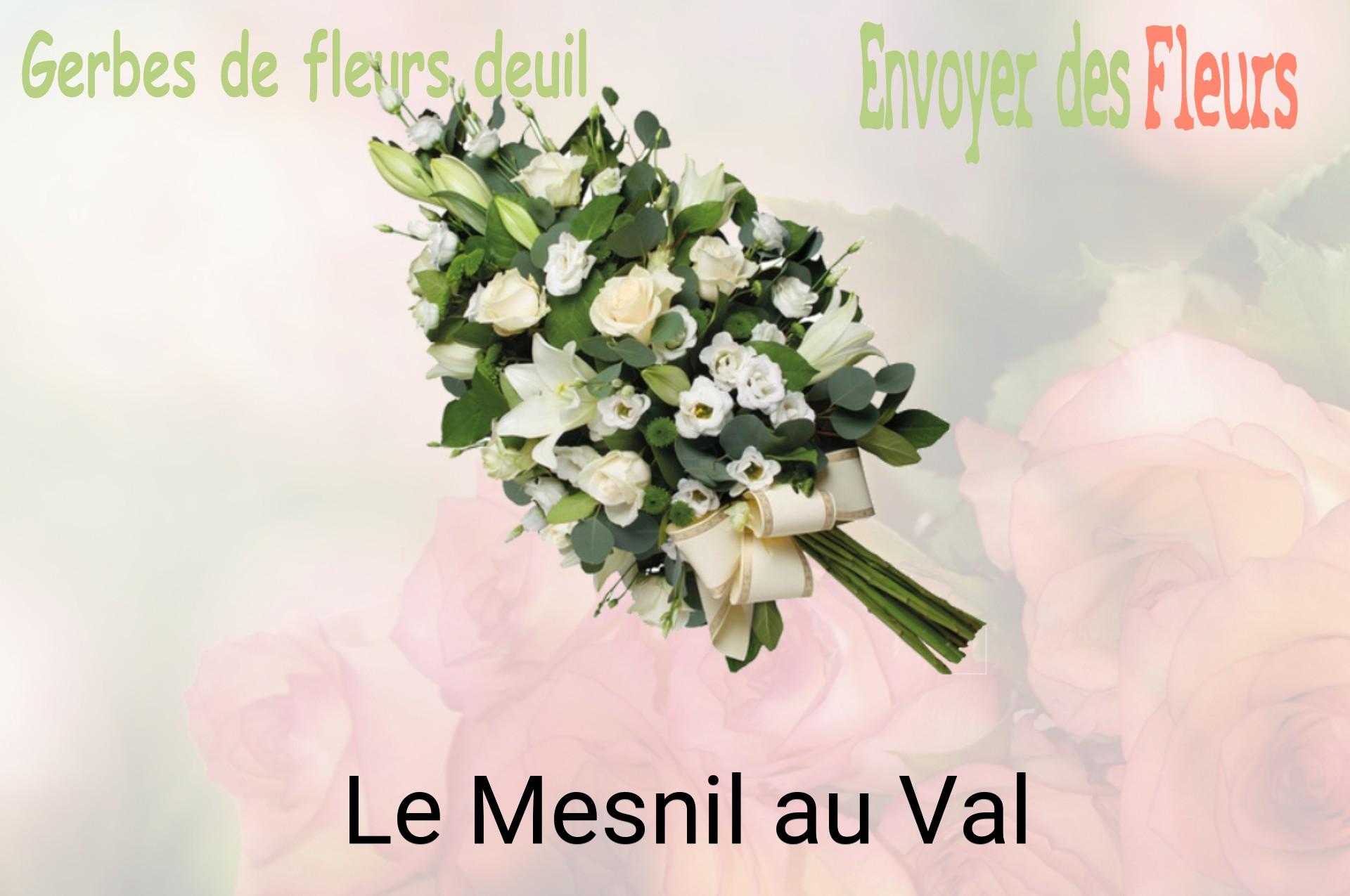 Gerbe de fleurs de deuil livrée à Le Mesnil-au-Val